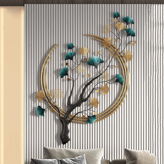 Metal Wall Art, Modern Luxury Metal Wall Nature Art Decor, Metal Wall-Mounted Sculpture,50x26INCH -Multicolor
